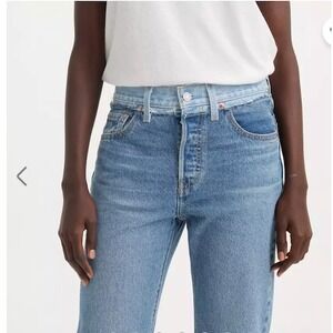 Levi's‎ 501 Split Hem Cropped Jeans W29 L26 Contrast Waistband Medium Wash